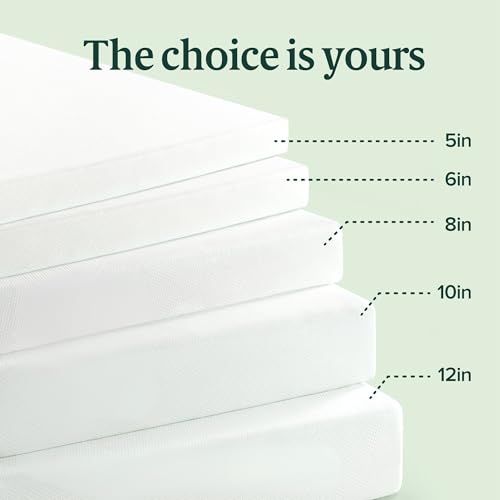 Zinus 6 Inch Full Green Tea Memory Foam Mattress [New Version], Fiberglass Free, Medium Firm Feel, Zoned Pressure Relief, Certified Safe Foams & Fabric, Mattress in A Box