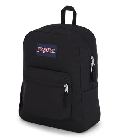 JanSport Cross Town Backpack - Travel, or Work Bag with Water Bottle Pocket, Black