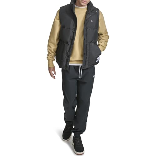 Champion Men's Puffer Vest with Logo, Black