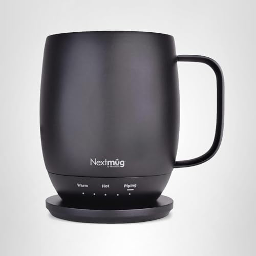Nextmug - Temperature-Controlled, Self-Heating Coffee Mug (Black - 14 oz.)