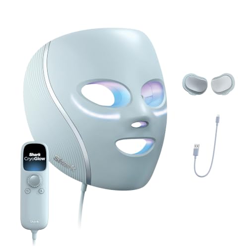 Shark CryoGlow LED Face Mask, Red Light Therapy, Under-Eye Cooling, FW312