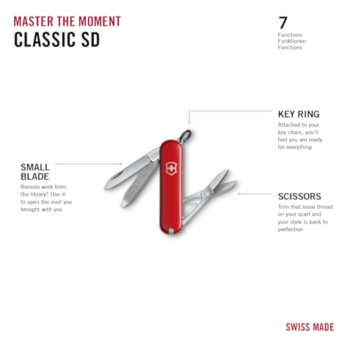 Victorinox Swiss Army Classic SD Pocket Knife, Red