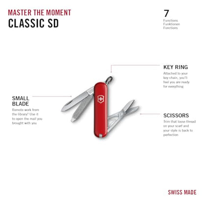 Victorinox Swiss Army Classic SD Pocket Knife, Red