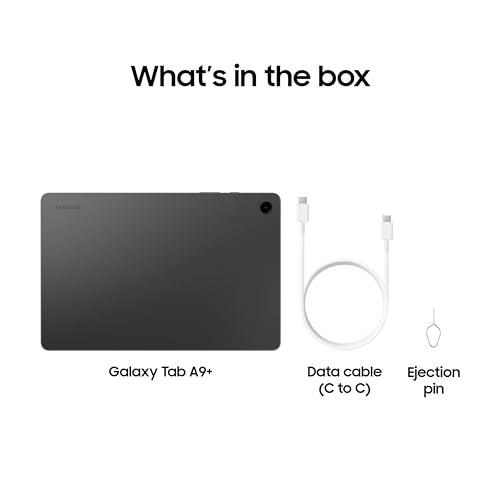 Samsung Galaxy Tab A9+ Plus 11” 128GB Android Tablet, Big Screen, Quad Speakers, Upgraded Chipset, Multi Window Display, Slim, Light, Durable, Kids Friendly Design, US Version, 2024, Graphite