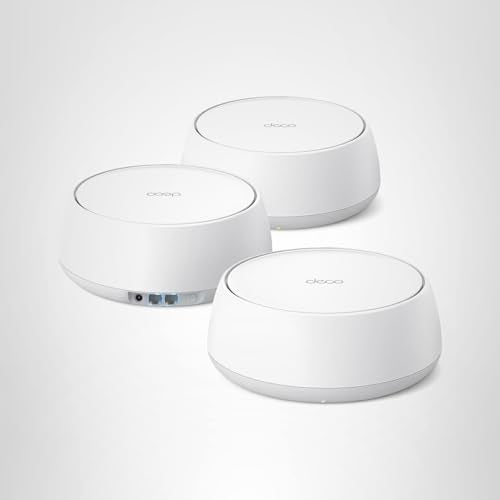 TP-Link Deco 7 BE25 Dual-Band BE5000 WiFi 7 Mesh Wi-Fi System | 4-Stream 5 Gbps, 240 Mhz | Covers up to 6,600 Sq.Ft | 2X 2.5G Ports Wired Backhaul | VPN,MLO, AI-Roaming, HomeShield, 3-Pack