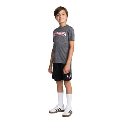 Messi Boys Lifestyle Short Sleeve 2-Piece Set, Jersey Set with Comfortable Top & Shorts