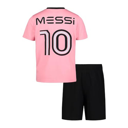 Messi Boys Lifestyle Short Sleeve 2-Piece Set, Jersey Set with Comfortable Top & Shorts