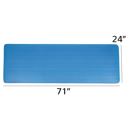 Fitvids 1/2-Inch Extra Thick High Density Anti-Tear Exercise Yoga Mat with Carrying Strap, Blue