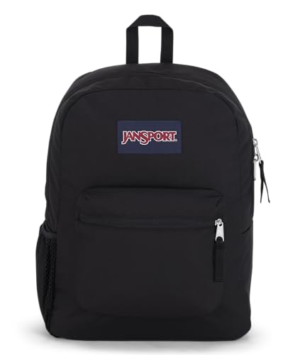 JanSport Cross Town Backpack - Travel, or Work Bag with Water Bottle Pocket, Black