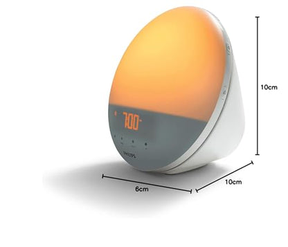 Philips SmartSleep Wake-up Light, Colored Sunrise and Sunset Simulation, 5 Natural Sounds, FM Radio & Reading Lamp, Tap Snooze, HF3520/60