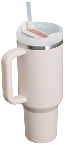 Stanley Quencher H2.0 FlowState Stainless Steel Vacuum Insulated Tumbler with Lid and Straw for Water, Iced Tea or Coffee, Smoothie and More, Rose Quartz 2.0, 40oz