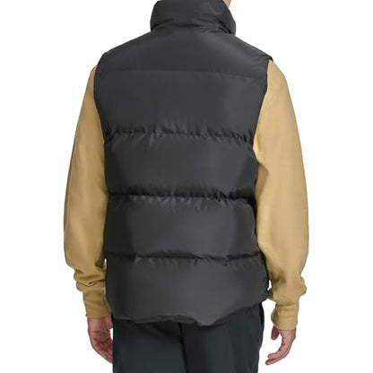 Champion Men's Puffer Vest with Logo, Black