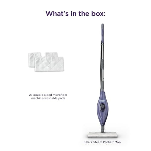 Shark Steam Pocket Mop with 2 Washable Double-sided Pads, Purple, S3501