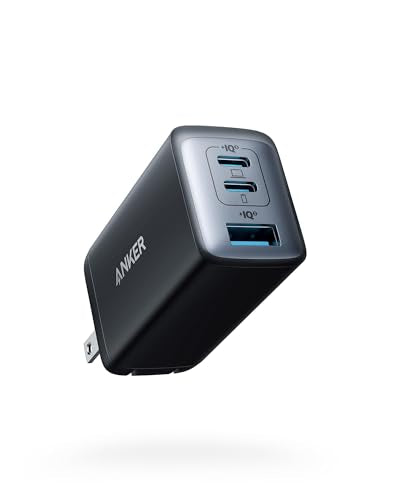 Anker Charger, 65W 3-Port Fast Compact Foldable USB C Charger Block for MacBook Pro/Air, iPad Pro, Galaxy S20, Dell XPS 13, Note 20/10+, iPhone 17 Series, Steam Deck, and More