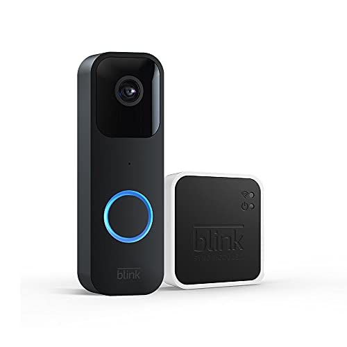 Blink Video Doorbell (newest model) + Sync Module 2 | Two-year battery life, Two-way audio, HD video, motion and chime app alerts and Alexa enabled — wired or wire-free (Black)