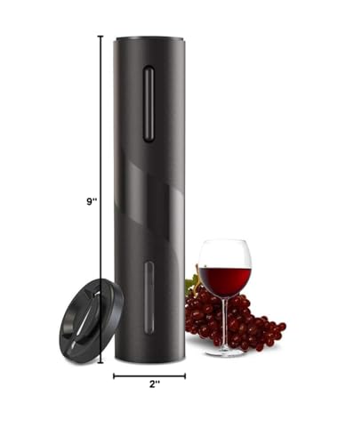 COKUNST Electric Wine Opener, Battery Operated Wine Bottle Openers with Foil Cutter, One-click Button Corkscrew Remover for Home Kitchen Party Wedding