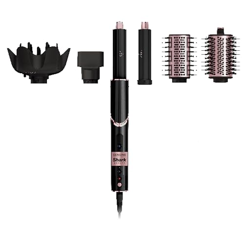 Shark FlexStyle Hair Dryer & Powerful Styling System with 6-Piece Hair Styling Tools, Paddle Brush, Curl-Defining Hair Diffuser, Auto-Wrap Curlers, Styling Concentrator, Oval Brush &, Black, HD440BK