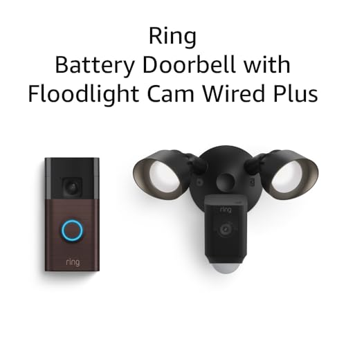 Ring Battery Doorbell with Ring Floodlight Cam Wired Plus (Black)