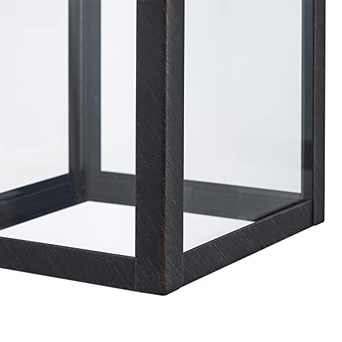 GLOBE Electric 44837 1-Light Outdoor Indoor Wall Sconce, Brushed Dark Bronze, Clear Glass Shade, Back Porch Lights, Front Patio, Garage Fixture, Exterior Lighting for House