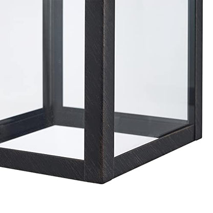 GLOBE Electric 44837 1-Light Outdoor Indoor Wall Sconce, Brushed Dark Bronze, Clear Glass Shade, Back Porch Lights, Front Patio, Garage Fixture, Exterior Lighting for House