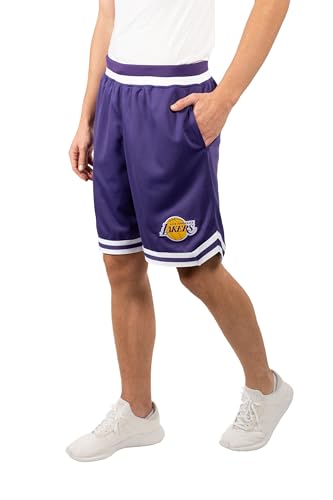 Ultra Game NBA Men's Active Knit 8" Basketball Training Shorts, Los Angeles Lakers, Team Color, Small