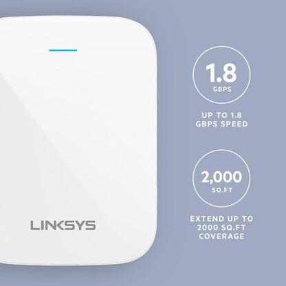 Linksys WiFi 6 Wireless Range Extender | 1.8 Gbps Speed | 2,000 Sq. FT Coverage | RE7350-AMZ | 2024 Release