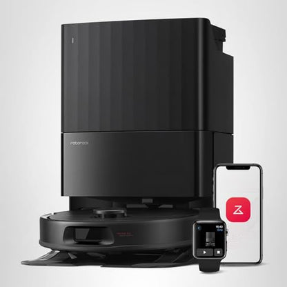 roborock Qrevo Series Robot Vacuum and Mop, 8000Pa Suction, Upgraded from Qrevo S, Anti-Tangle Brushes, Smart Obstacle Avoidance, Auto Mop Washing, All-in-One Dock, 200RPM Spinning Mops, Black(QV 35A)