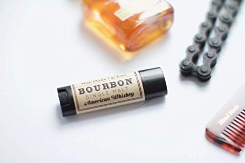 Whiskey Bourbon Flavored Lip Balm, unique funny stocking stuffers for men, white elephant gag gifts for adults, man chapstick lip moisurizers