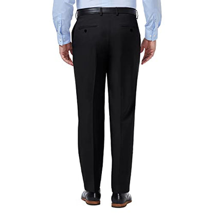 Haggar Men's Premium Comfort Classic Fit Flat Front Dress Pants-Regular and Big & Tall Sizes, Black, 36W x 32L