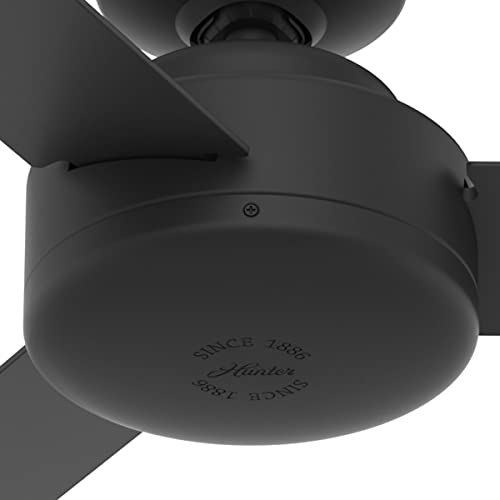 Hunter Fan Presto Ceiling Fan with Wall Control, Modern, Matte Black Finish, 52 Inch