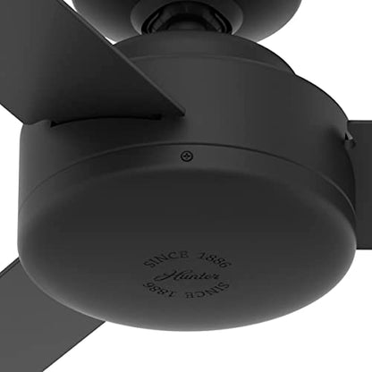 Hunter Fan Presto Ceiling Fan with Wall Control, Modern, Matte Black Finish, 52 Inch