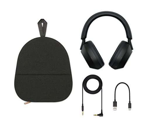 Sony WH-1000XM5 The Best Wireless Noise Canceling Headphones, Made Of Soft Fit Synthetic Leather, Integrated Processor V1, With 4 Beamforming Microphones, Up To 30-Hour Battery Life, Black