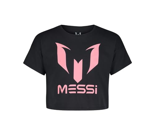 Messi Girls' Lifestyle Short Sleeve T-Shirt, Standard Fit Graphic Tee, Cotton Blend Fabric, Stretch Limo