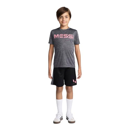 Messi Boys Lifestyle Short Sleeve 2-Piece Set, Jersey Set with Comfortable Top & Shorts