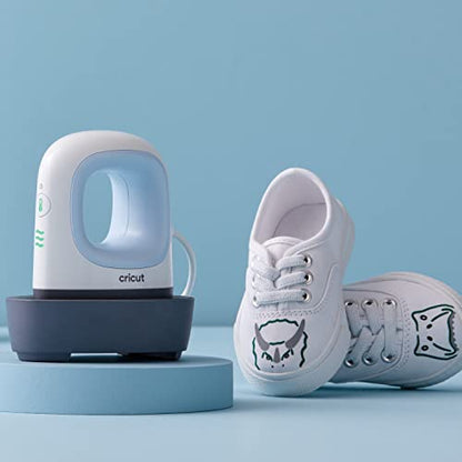 Cricut EasyPress Mini Heat Press for Small Objects like Shoes, Stuffed Animals, Hats & More, 3 Heat Settings & Precision Tip, Ceramic-Coated Heat Plate, Compact & Lightweight, Zen Blue