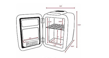 Cooluli Mini Fridge for Bedroom - Car, Office Desk & Dorm Room - Portable 4L/6 Can Electric Plug In Cooler & Warmer for Food, Drinks, Skincare Beauty & Makeup - 12v AC/DC & Exclusive USB Option, White