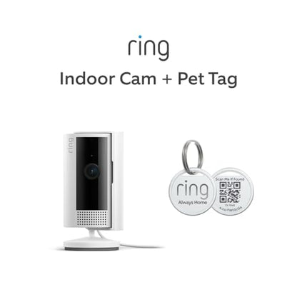 Ring Indoor Cam (2nd Gen), White with Ring Pet Tag