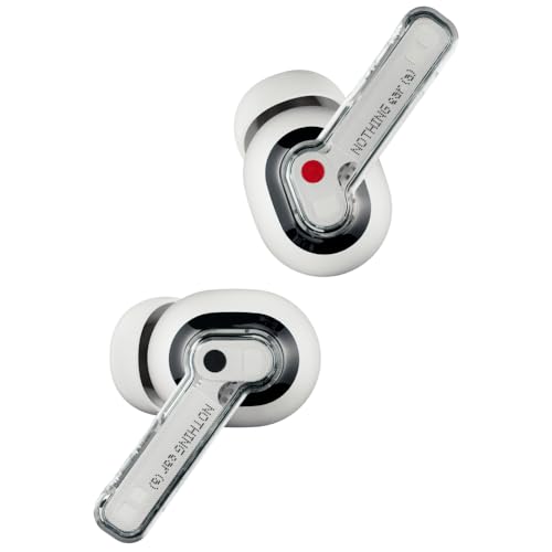 Nothing Ear (a) Wireless Earbuds, 45dB Hybrid Noise Cancelling Earbuds, Hi-Res Audio, Advanced Equaliser, Dual Connect, 6 Mics, 42.5H Playtime Ear Buds Wireless Bluetooth, White