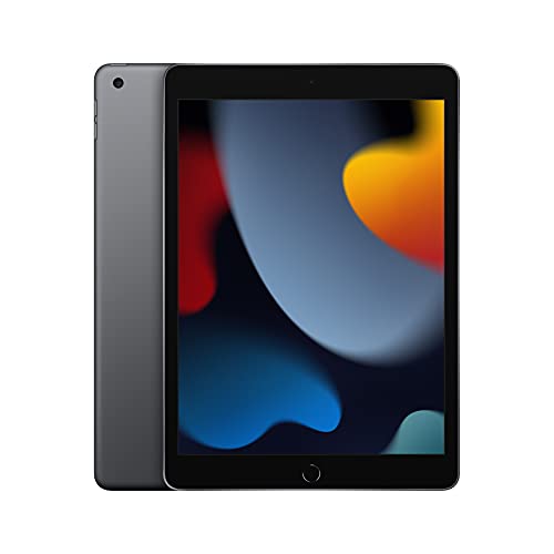 Apple iPad (9th generation): with A13 Bionic chip, 10.2-inch Retina display, 64GB, Wi-Fi, 12MP front/8MP back camera, Touch ID, all-day battery life – Space Gray