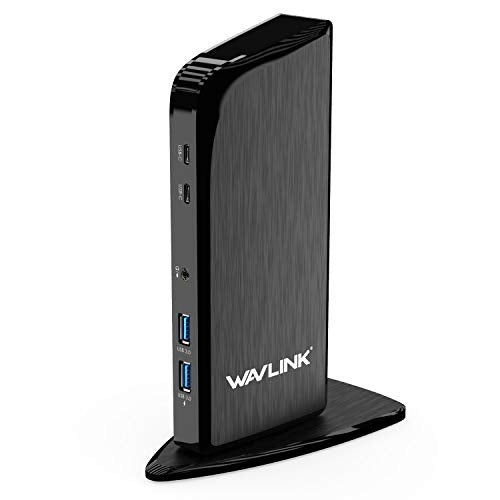 WAVLINK USB C Docking Station Triple Monitor with 65W PD Charging for Specific Windows and Mac USB C and Thunderbolt 3 Systems (2 HDMI, DVI,6 USB 3.0 Ports, Gigabit Ethernet, Audio Jack, 100W USB PD)