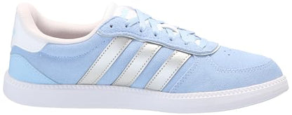 adidas Women's Breaknet Sleek Sneaker, Blue/Silver Metallic/Halo Blue, 7.5