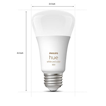 Philips Hue A19 LED Smart Light Bulb - White and Color Ambiance - 60W Indoor Light Bulb - Control with Hue App - Works with Alexa, Google Assistant and Apple Homekit - 3 Pack