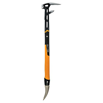 Fiskars Pro IsoCore Wrecking Bar - 30" Hammer, Crow Bar, and Board Bender with Shock Controlled Handle - Building and Fixing Tools - Orange/Black