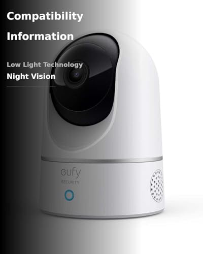 eufy Security Indoor Cam E220, Camera for home Security, Pan & Tilt, Dog/Pet Camera, 2K Wi-Fi Plug-in, Motion Tracking, Motion Only Alerts, Night Vision, HomeBase 3 Compatible, Voice Assistant Support