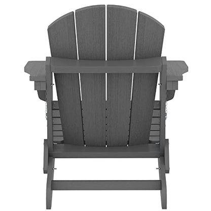 SERWALL Adirondack Chair for Patio Garden Outdoors Fire Pit- (Folding Gray)