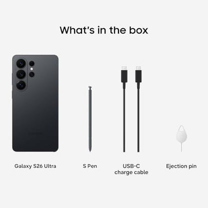 Samsung Galaxy S26 Ultra, Unlocked Android Smartphone + $200 Gift Card, 512GB, Privacy Display, Galaxy AI, AI Camera, Super Fast Charging 3.0, Durable Battery, 2026, Black