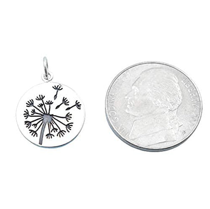 Mother Daughter Bangle Bracelets in Stainless Steel | Sterling Silver Dandelion Charm | Valentine's Day Gift for Her