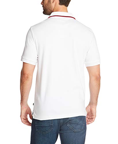 Nautica Men's Tall Classic Fit Short Sleeve Solid Tipped Collar Soft Polo Shirt, Bright White, 2X Big
