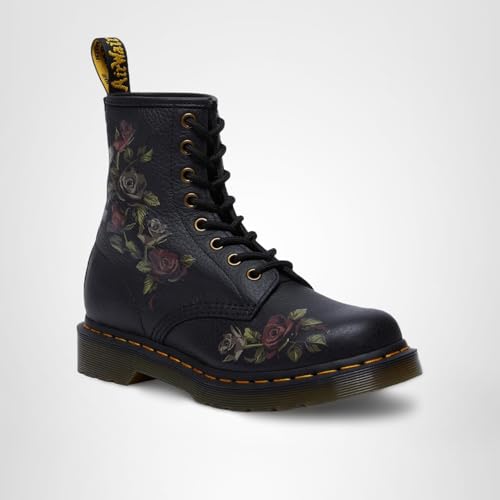 Dr. Martens Womens 1460 Leather Lace-Up Boots Decayed Roses 7 Medium