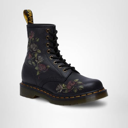 Dr. Martens Womens 1460 Leather Lace-Up Boots Decayed Roses 7 Medium